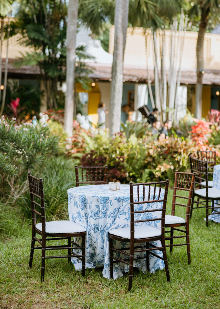 Cocktail hour space at a Bonnet House wedding