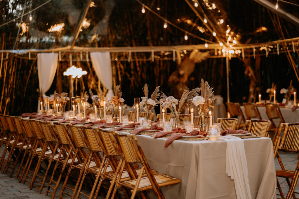 reception space at bamboo gallery wedding in davie florida